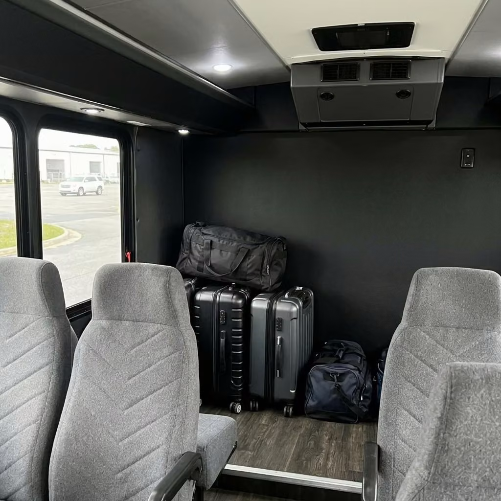 greenwood 15 passenger minibus luggage area