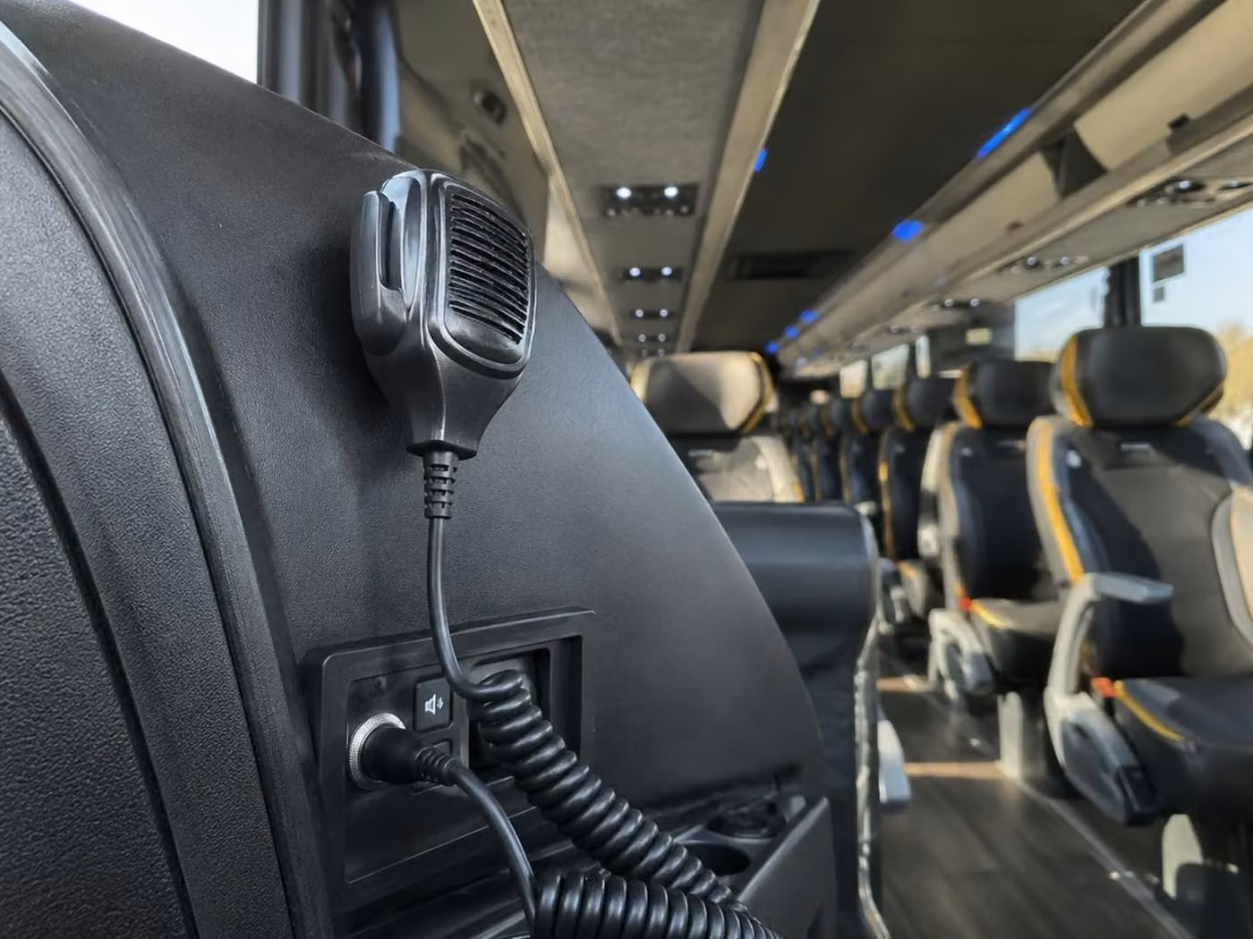 greenwood 56 passenger charter bus pa system