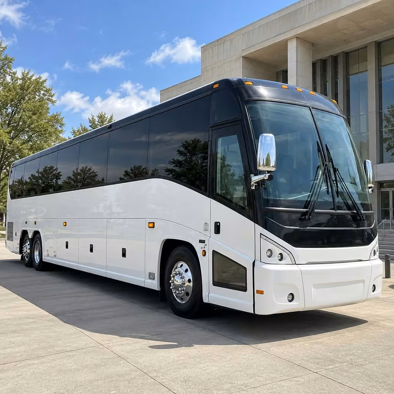 greenwood 56 passenger charter bus rental
