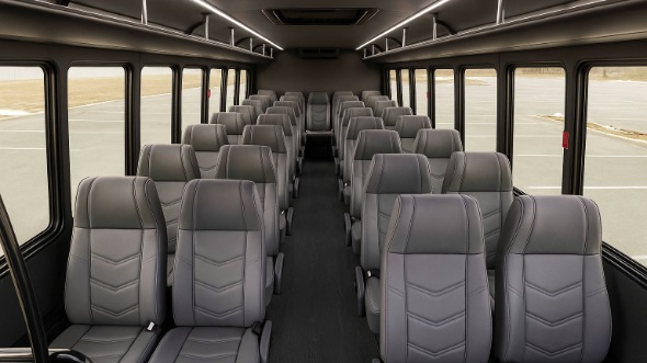 Interior of Charter Bus Company Greenwood's 18 Passenger Minibus in Greenwood