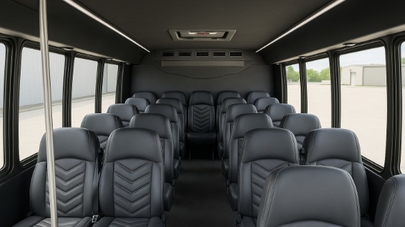 Interior of Charter Bus Company Greenwood's 20 Passenger Mini bus in Greenwood