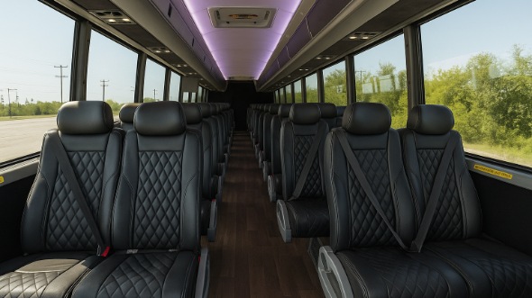 Interior of Charter Bus Company Greenwood's 28 Passenger Mini bus in Greenwood