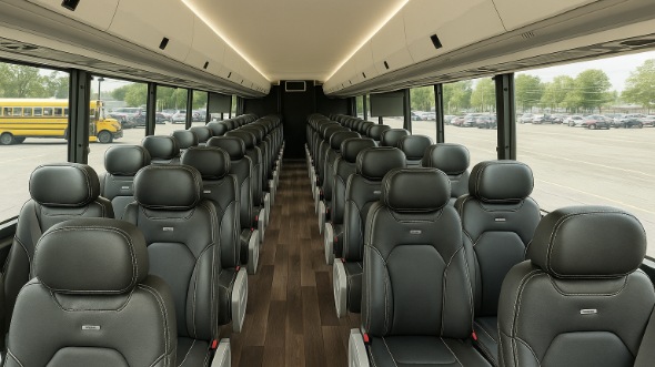Interior of Charter Bus Company Greenwood's 35 Passenger Minibus in Greenwood