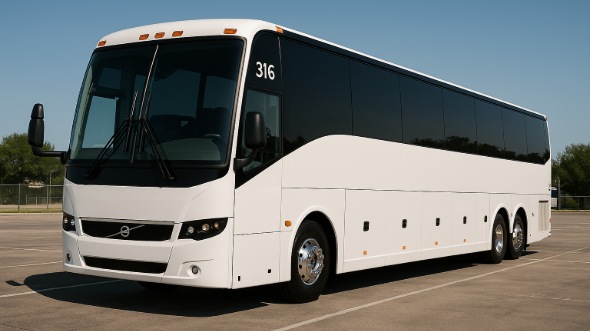 Exterior of Charter Bus Company Greenwood's 54 Passenger Charter Bus in Greenwood