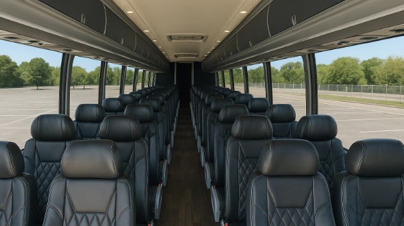 Interior of Charter Bus Company Greenwood's 55 Passenger Charter Bus in Greenwood
