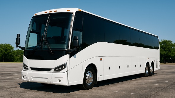 Exterior of Charter Bus Company Greenwood's 56 Passenger Charter Bus in Greenwood