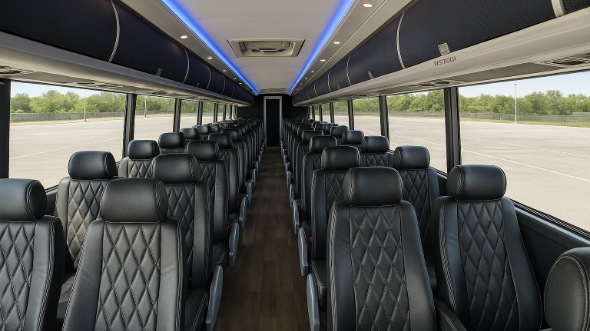 greenwood 56 passenger charter bus inside