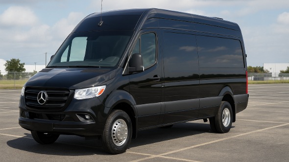 Exterior of Charter Bus Company Greenwood's Sprinter Limo in Greenwood