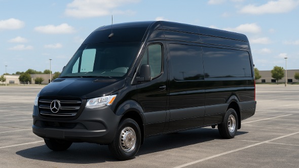 Exterior of Charter Bus Company Greenwood's Sprinter Van Rental With Driver in Greenwood